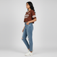 Cotton Graphic V-Neck Oversize T-Shirt
