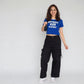Cotton Knitted Graphic Crop T-Shirt