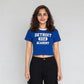 Cotton Knitted Graphic Crop T-Shirt