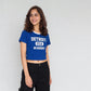 Cotton Knitted Graphic Crop T-Shirt