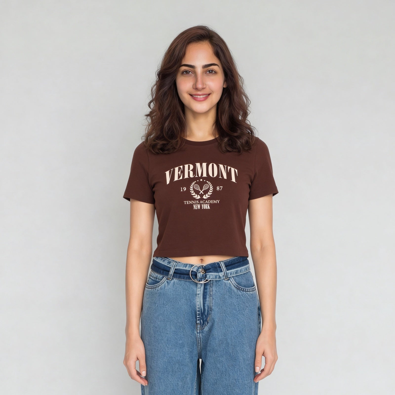 Cotton Graphic  Short Fit Crop T-Shirt