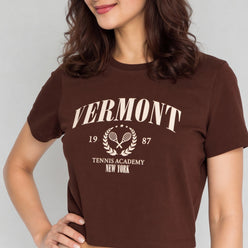 Cotton Graphic  Short Fit Crop T-Shirt