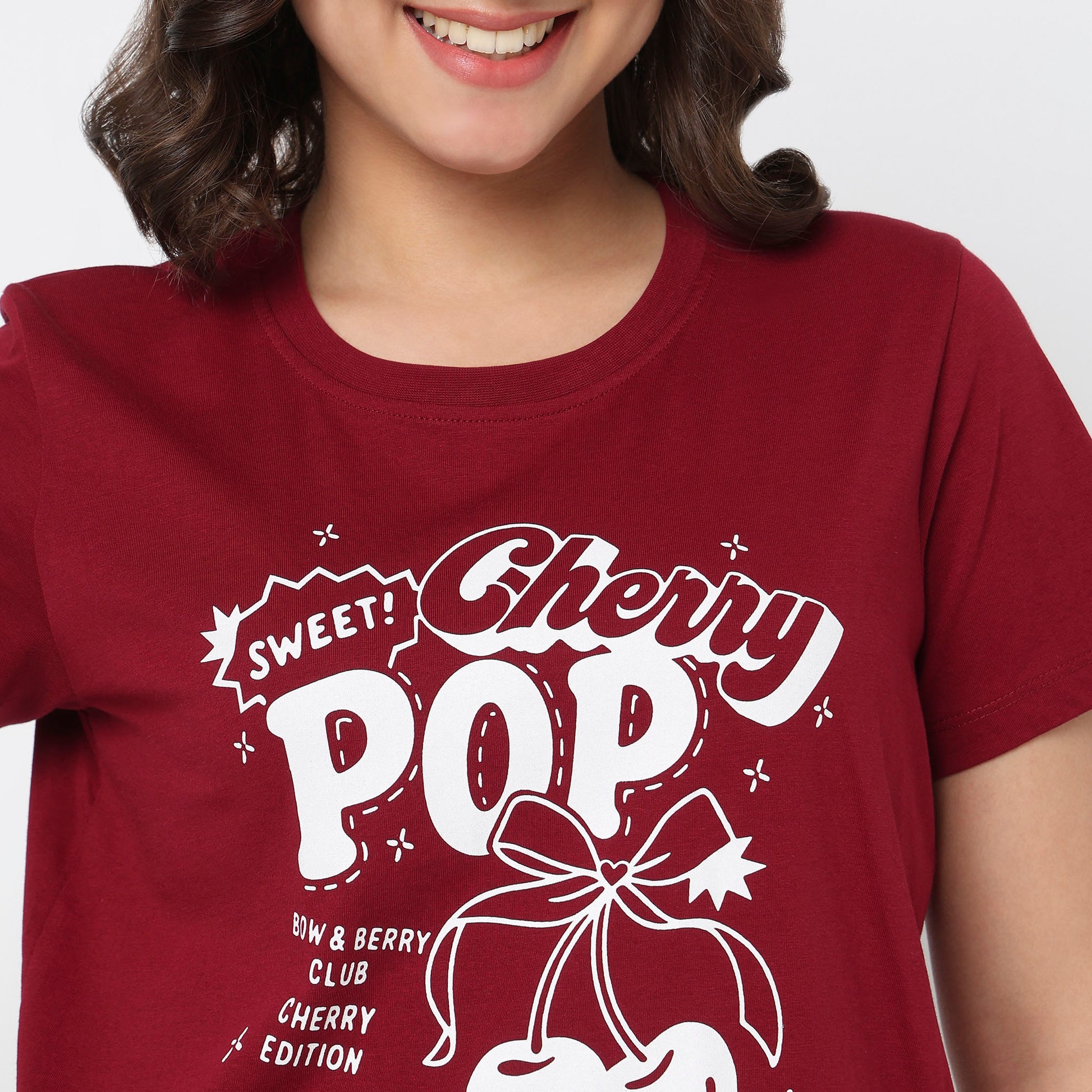 Cotton Crew Neck Graphic T-Shirt