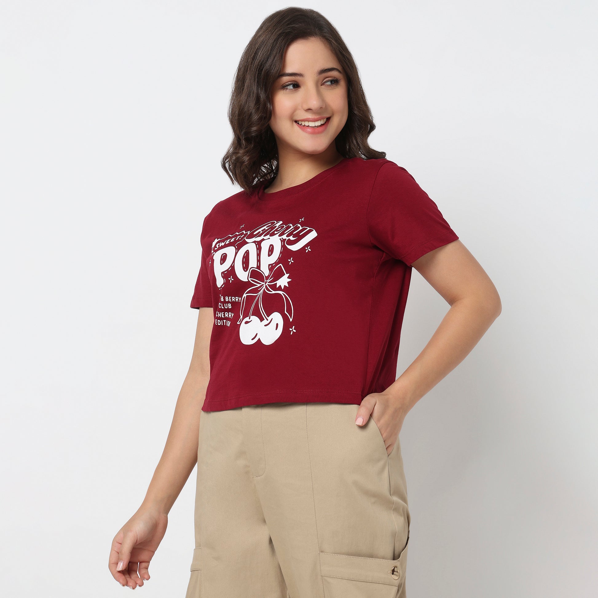 Cotton Crew Neck Graphic T-Shirt