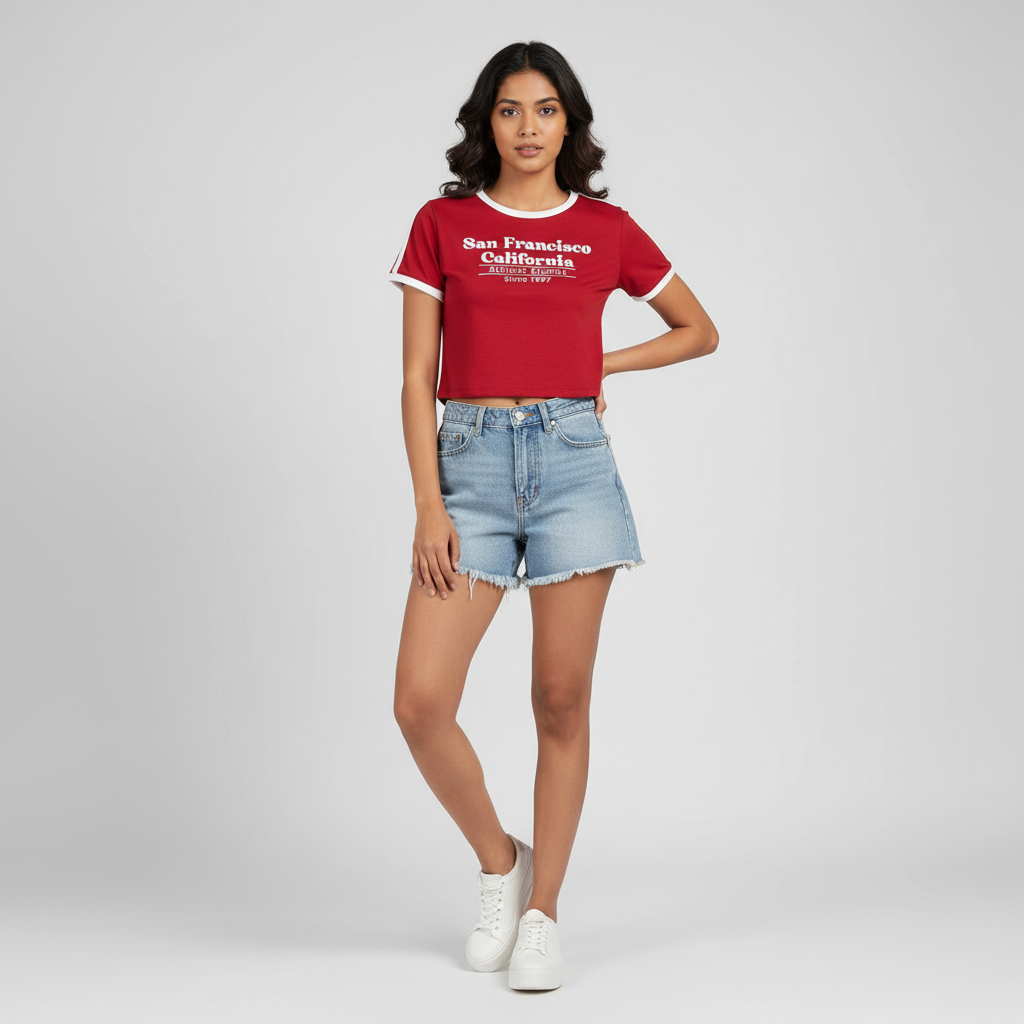 Knitted Graphic Slim Fit T-Shirt