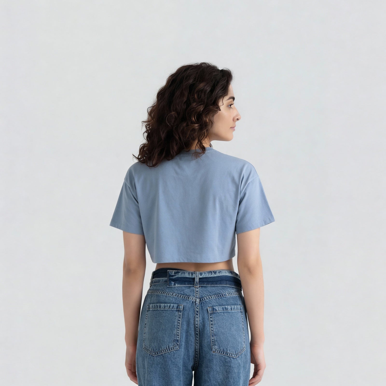 Cotton Graphic Boxy Fit Crop T-Shirt