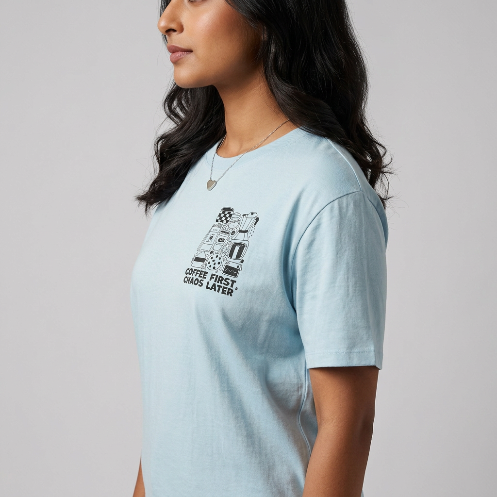 Cotton Printed Longline Oversize T-Shirt