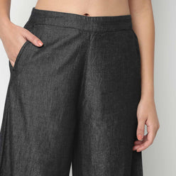 Ankle Length Fashion Relaxed Fit Solid High Rise Palazzos