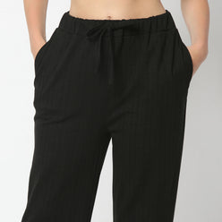 Relaxed Fit Solid Ankle Length High Rise Palazzos