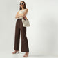 Relaxed Fit Solid Ankle Length High Rise Palazzos