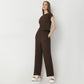 Relaxed Fit Solid High Rise Palazzos
