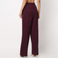 Relaxed Fit Solid High Rise Palazzos