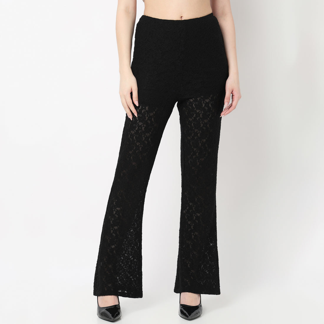 High Rise Boot Cut Lace Palazzo