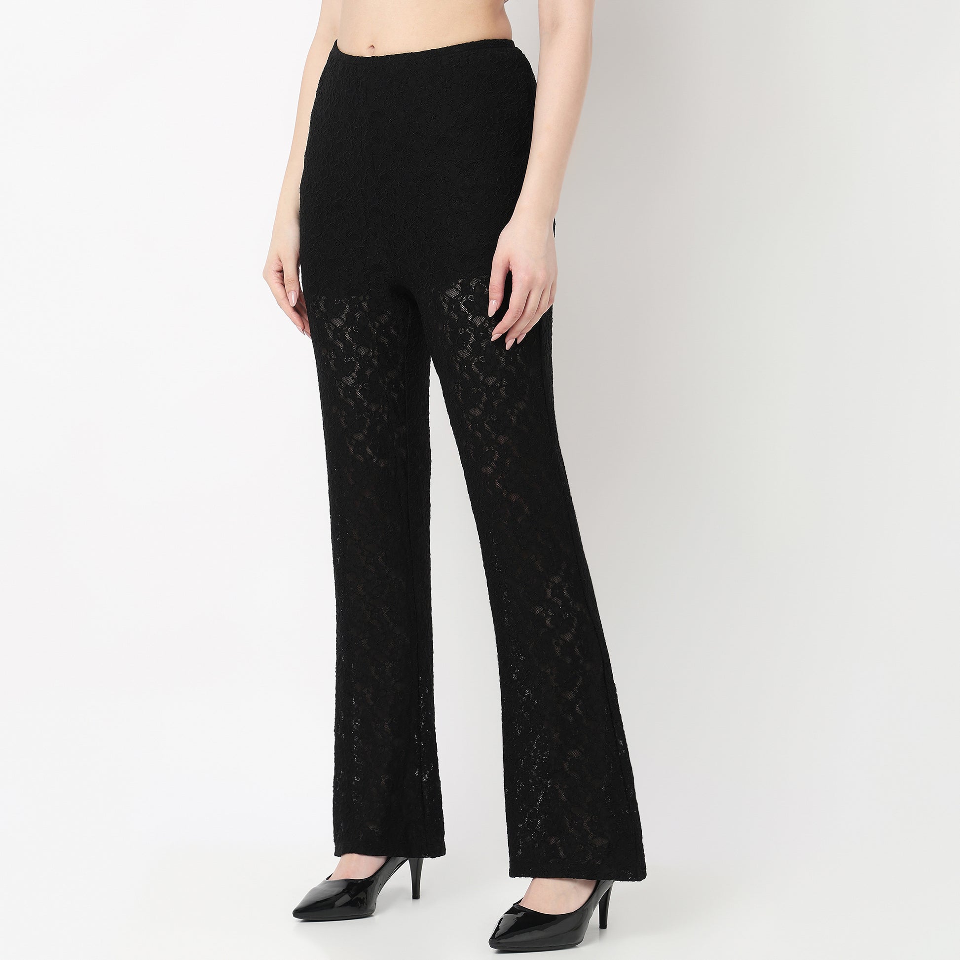 High Rise Boot Cut Lace Palazzo