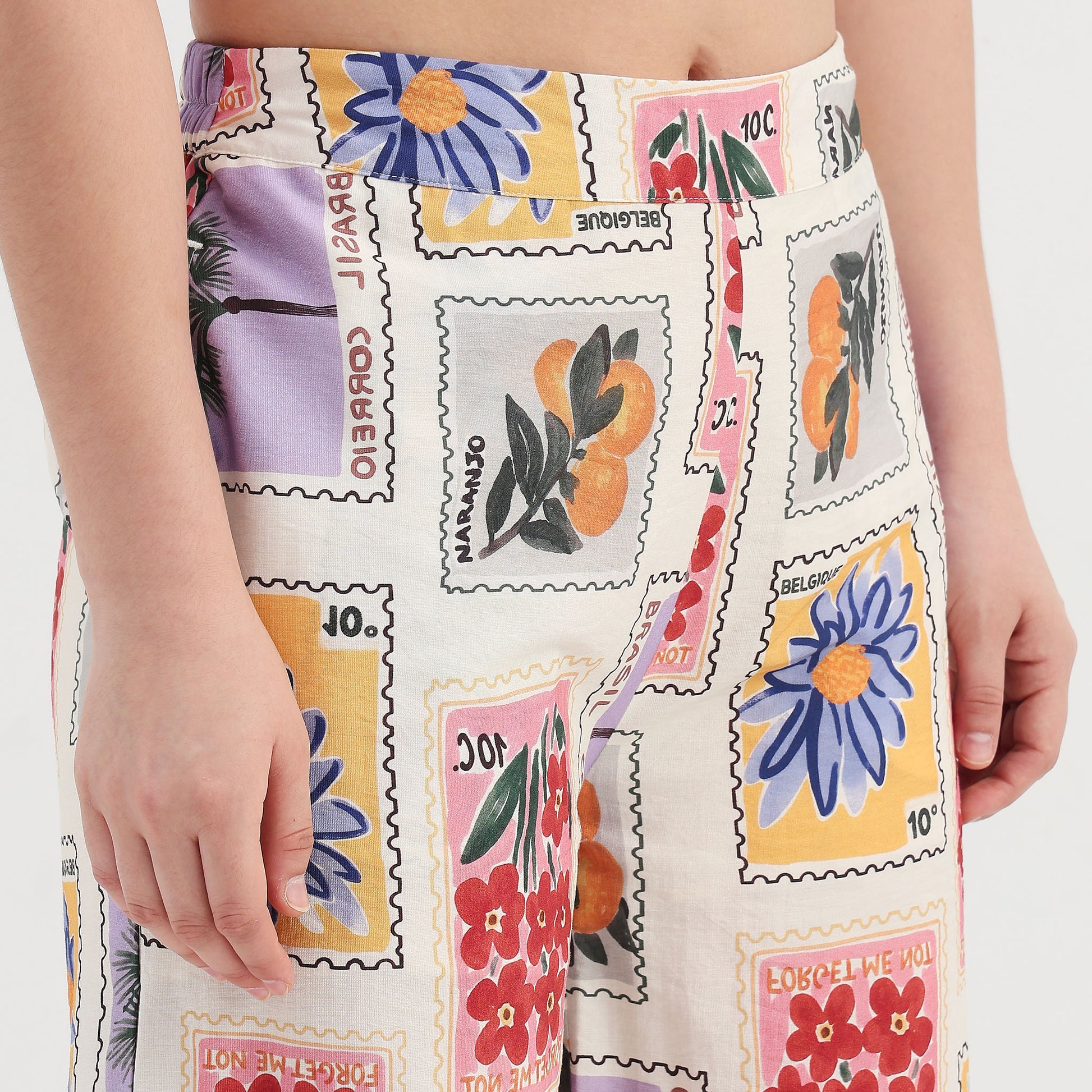 High Rise Tropical Print Palazzo