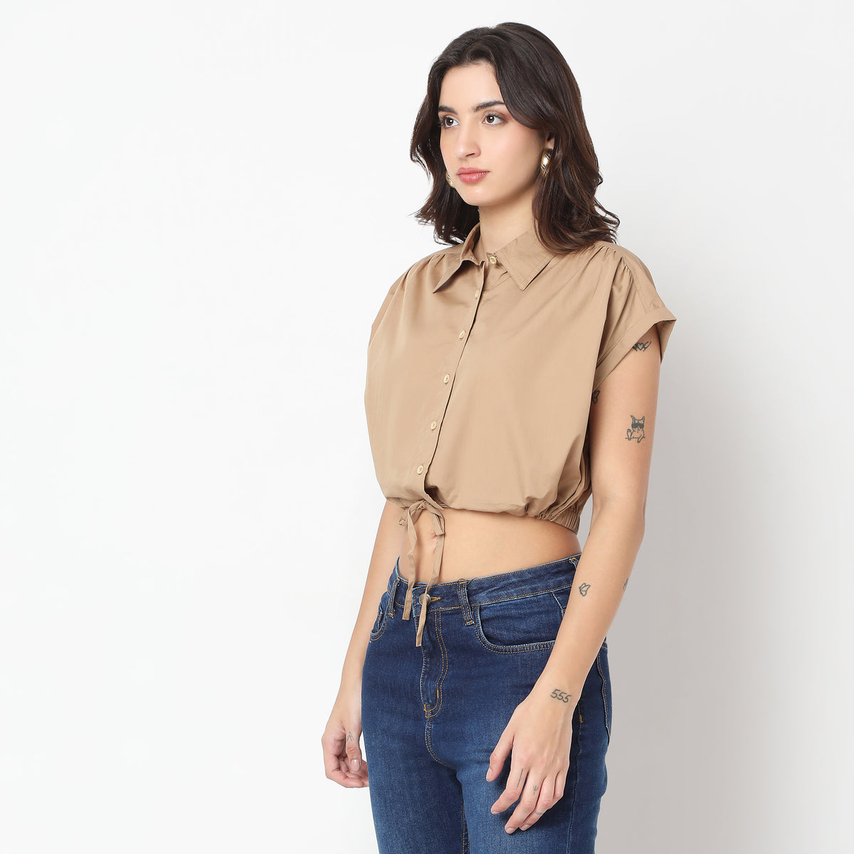 Boxy Fit Solid Shirt