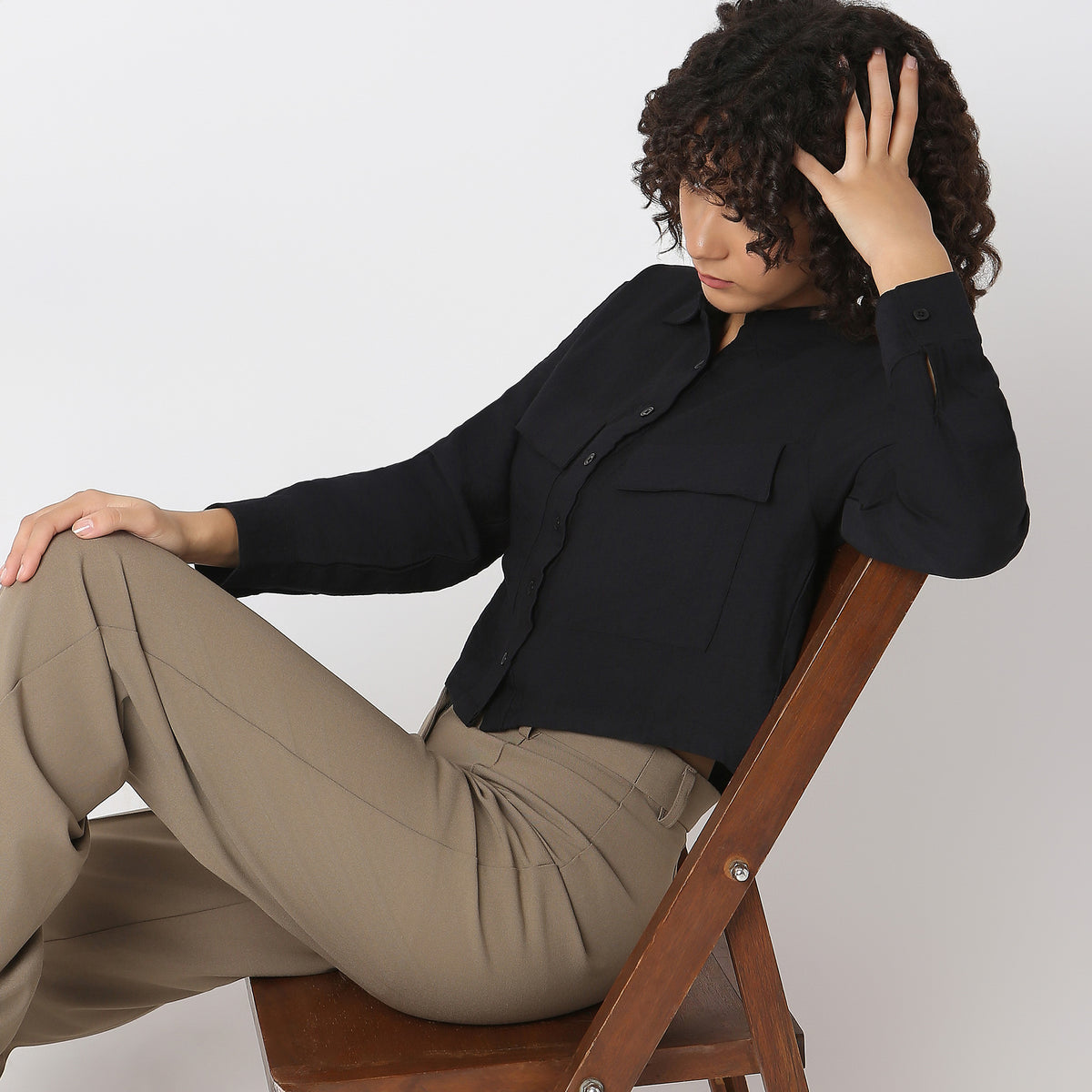 Boxy Fit Solid Shirt