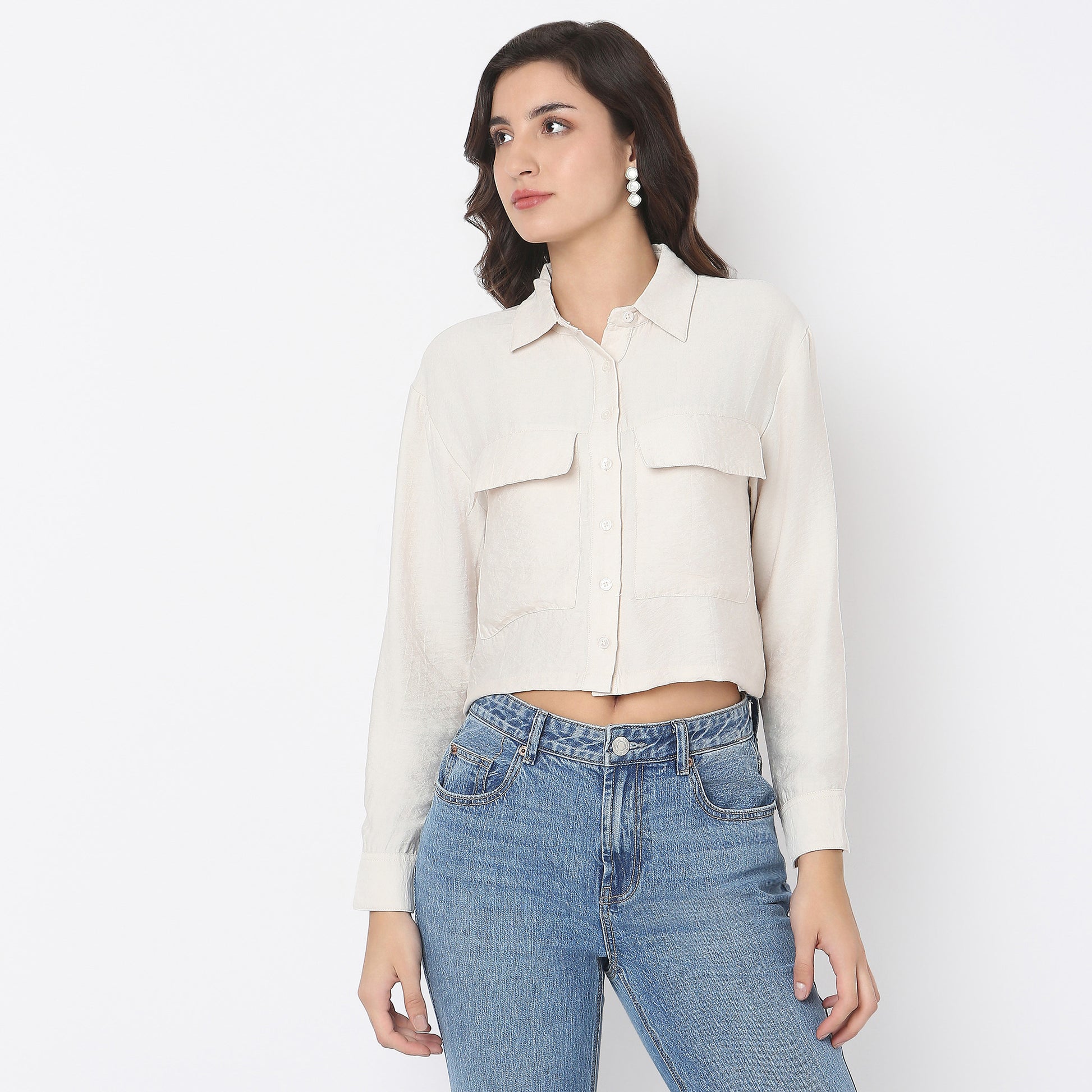 Boxy Fit Solid Shirt