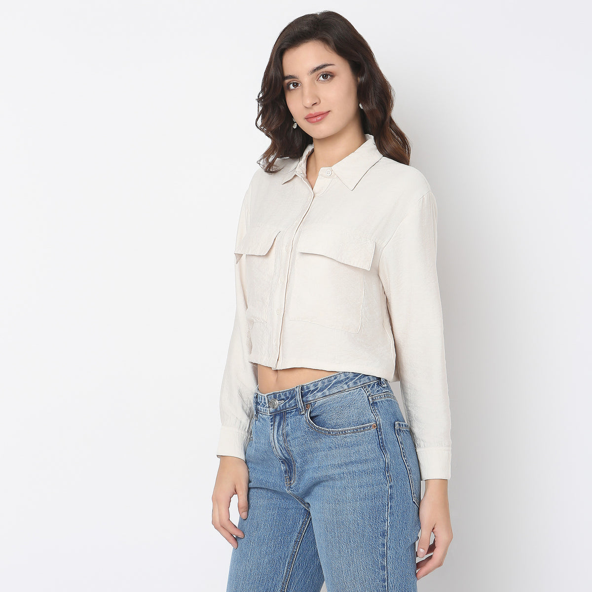 Boxy Fit Solid Shirt