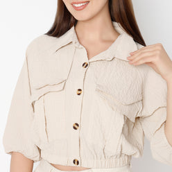 Regular Fit Solid Shirt Collar Shirt