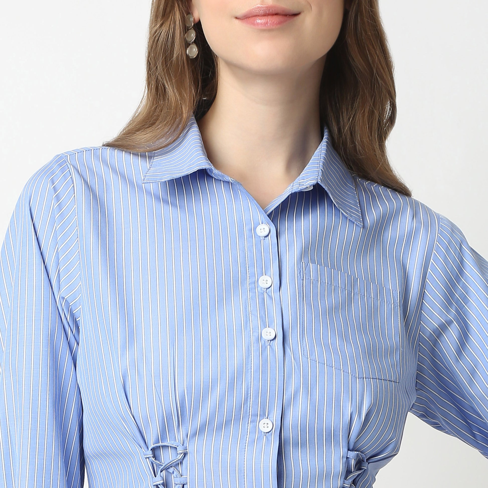 Regular Fit Striped Shirt Collar Shirt