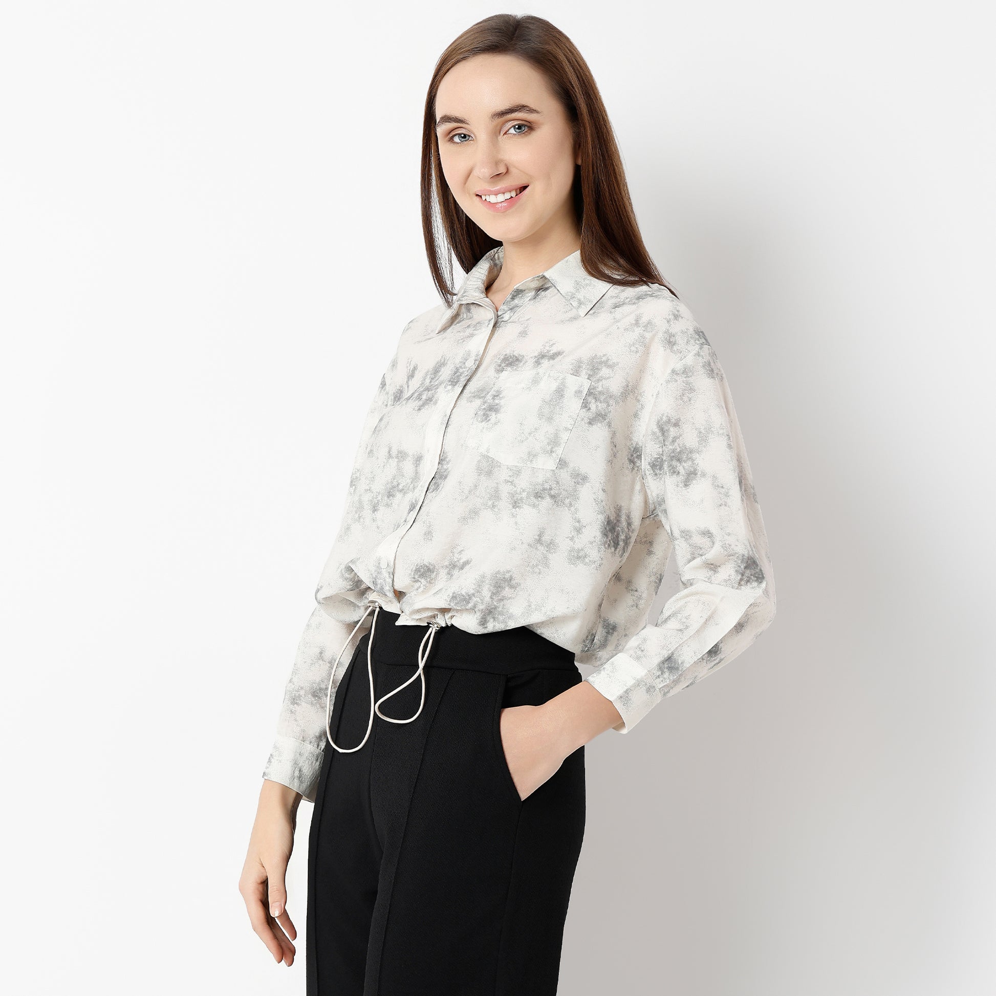 Regular Fit Abstract Shirt Collar Shirt