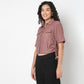 Betty Side Ruching Crop Shirt.