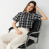 Boxy Fit Checkered Cropped Shirt