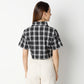 Boxy Fit Checkered Cropped Shirt