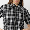 Boxy Fit Checkered Cropped Shirt
