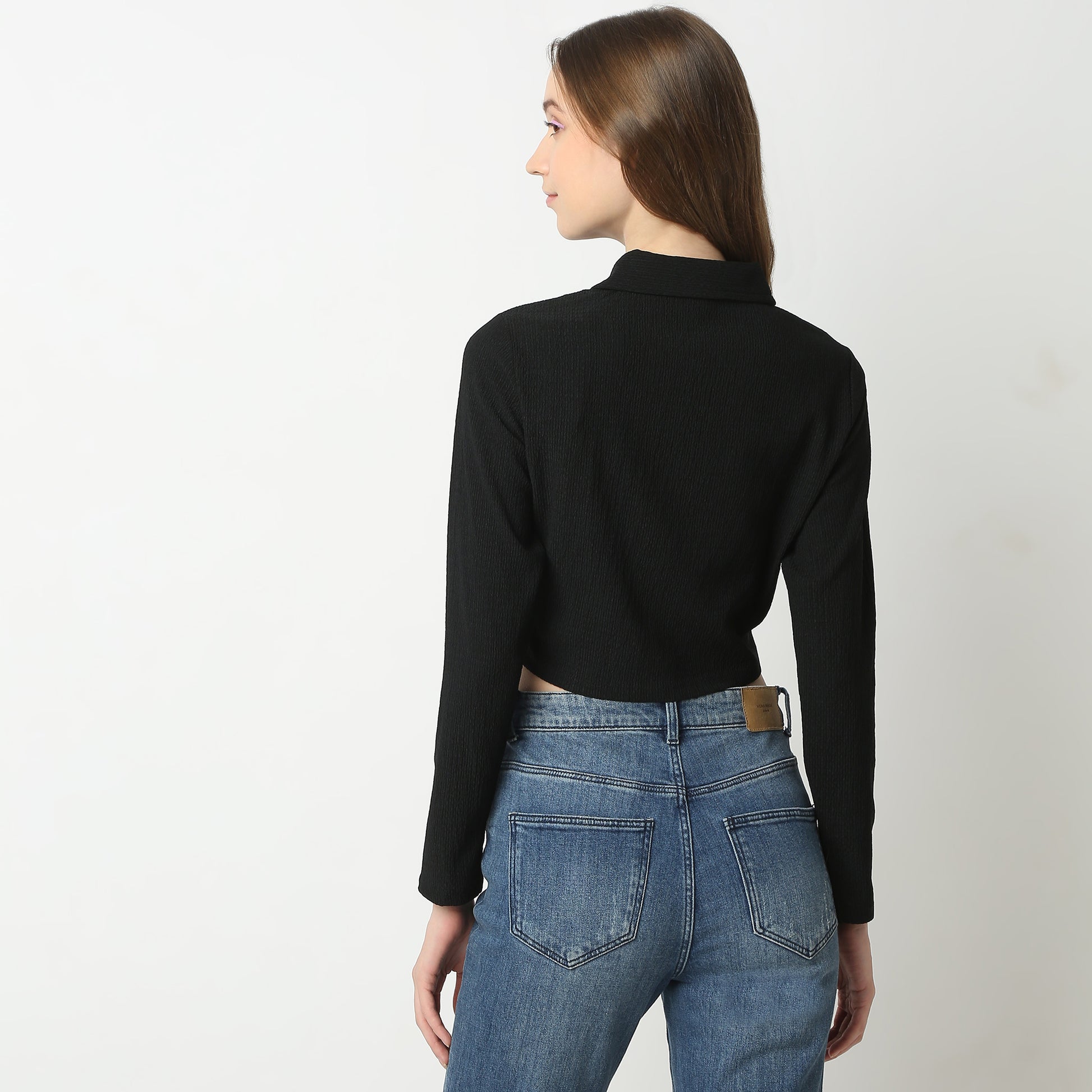 Regular Fit Solid Shirt Collar Shirt