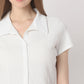 Regular Fit Solid Cropped Shirt