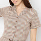 Regular Fit Checkered Cropped Shirt