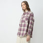 Oversize Checkered Shirt Collar Shirt