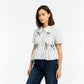 Boxy Fit Striped Shirt With Pleating and Bow Detail
