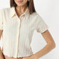Regular Fit Structured Shirt Collar Cropped Shirt