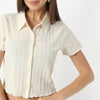 Regular Fit Structured Shirt Collar Cropped Shirt