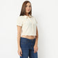 Regular Fit Structured Shirt Collar Cropped Shirt