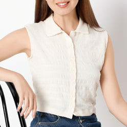 Slim Fit Solid Shirt Collar Shirt