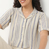 Betty Shirt With Lapel Collar And Stripe Print