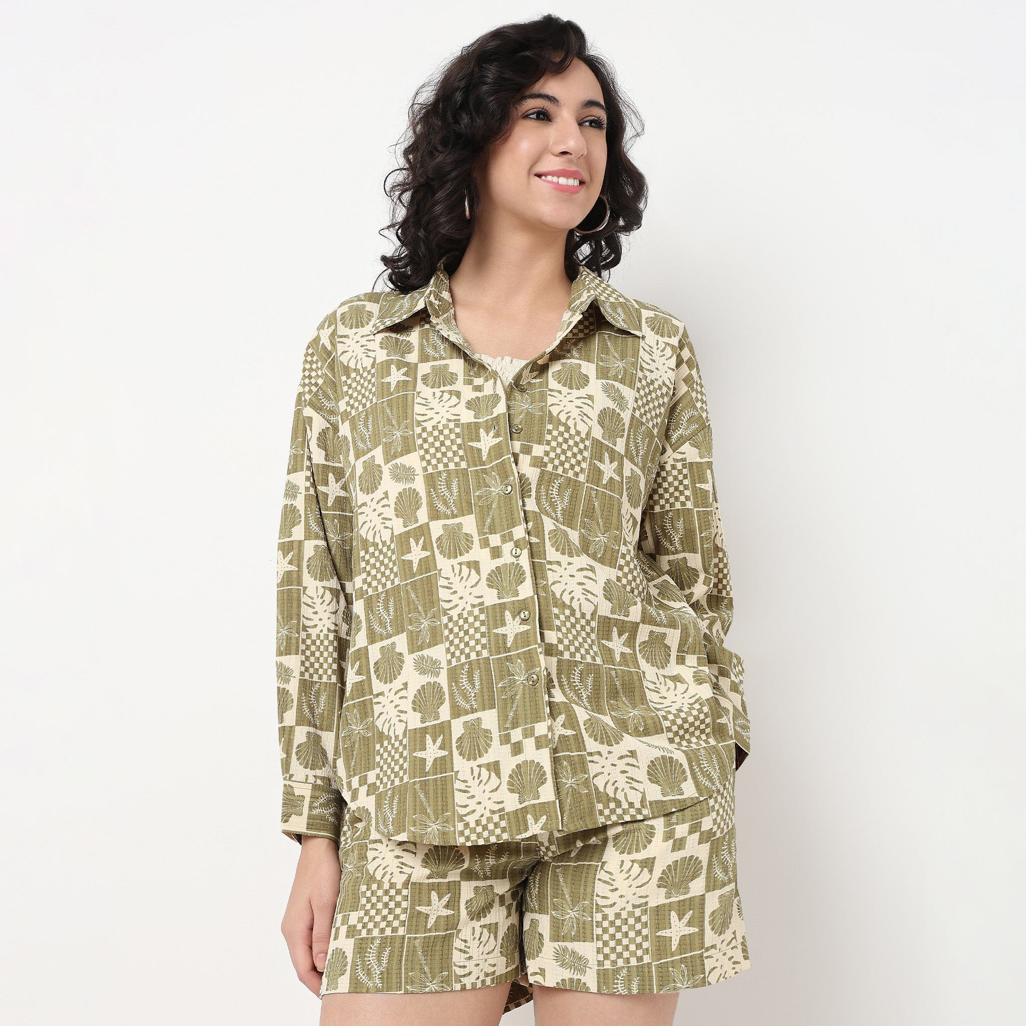 Order Now Women Tropical Shirt Collar Oversize Western Wear Shirt by Style Union