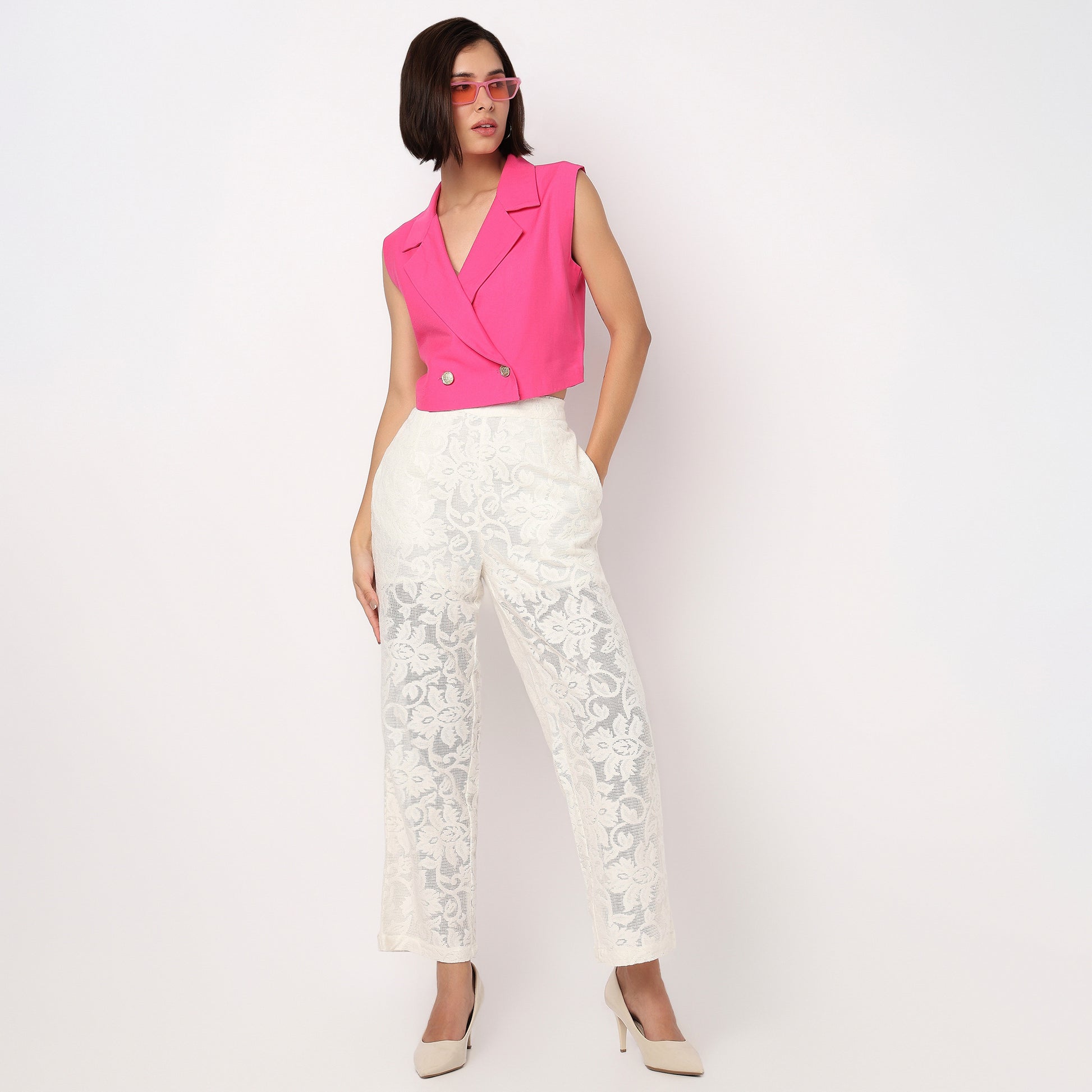 Double Breasted Cropped Shirt