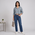 Checkered Full Sleeve Crop Shirt