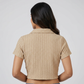 Knitted Solid Crop Shirt