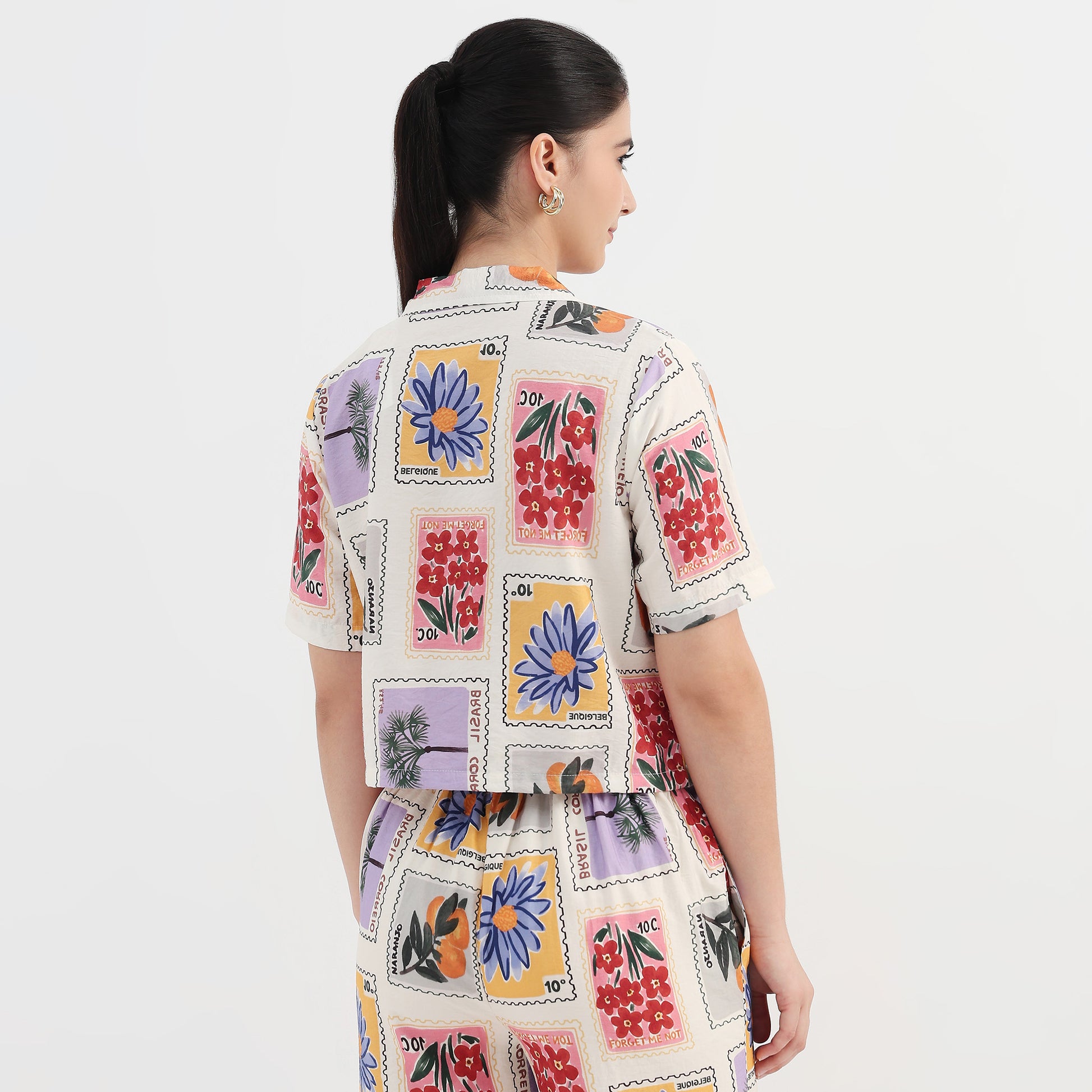 Tropical Print Boxy Shirt
