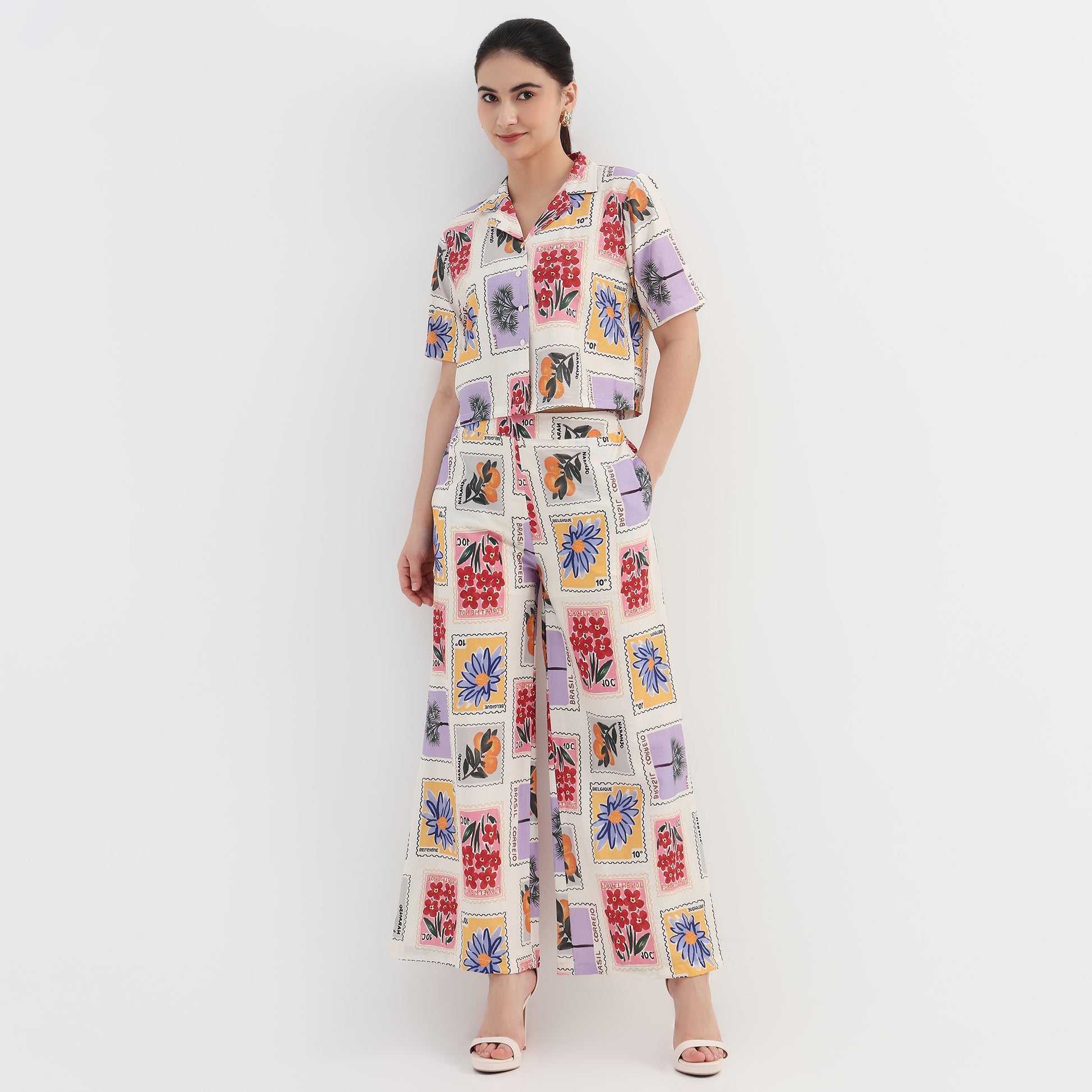 Tropical Print Boxy Shirt