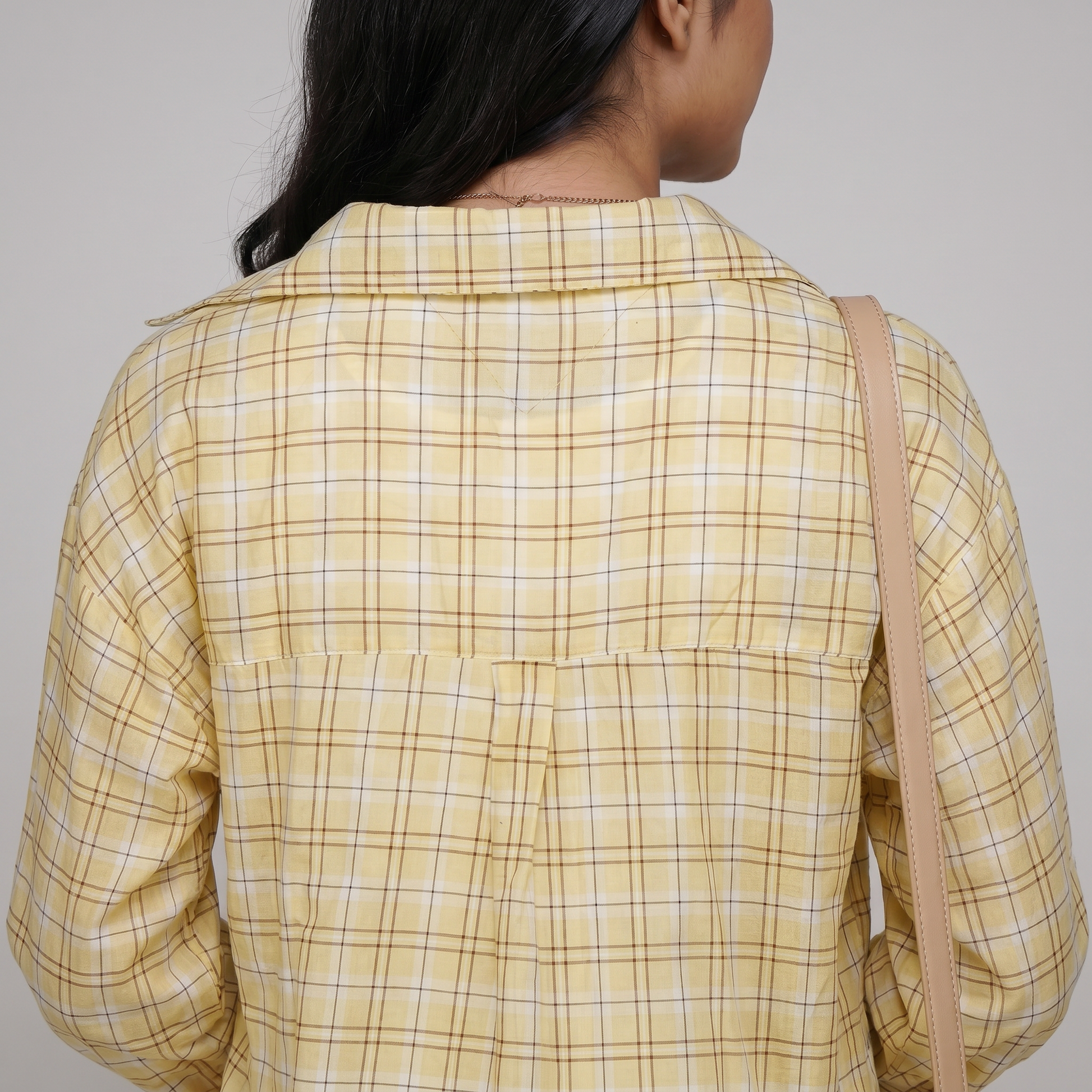 Cotton Checkered Oversize Shirt