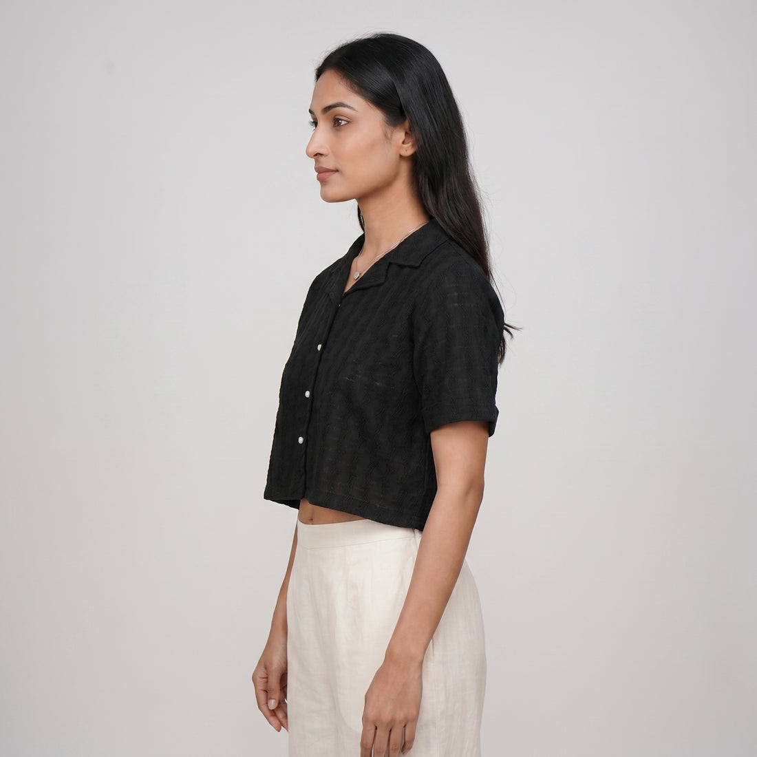 Boxy Fit Cropped Shirt
