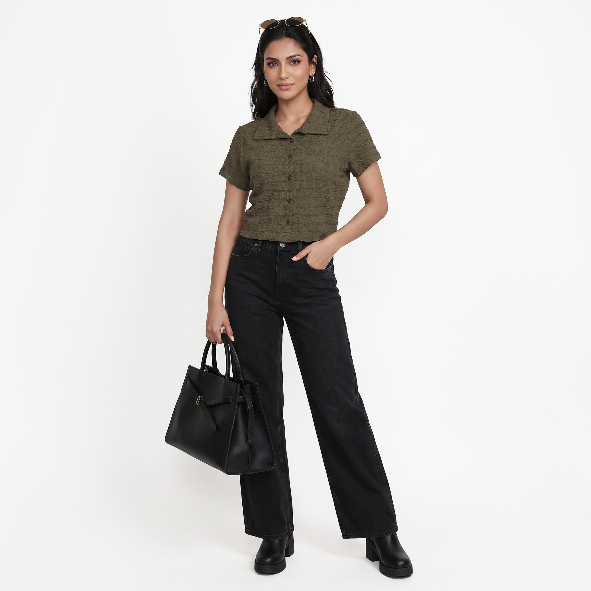 Structured Cropped Shirt