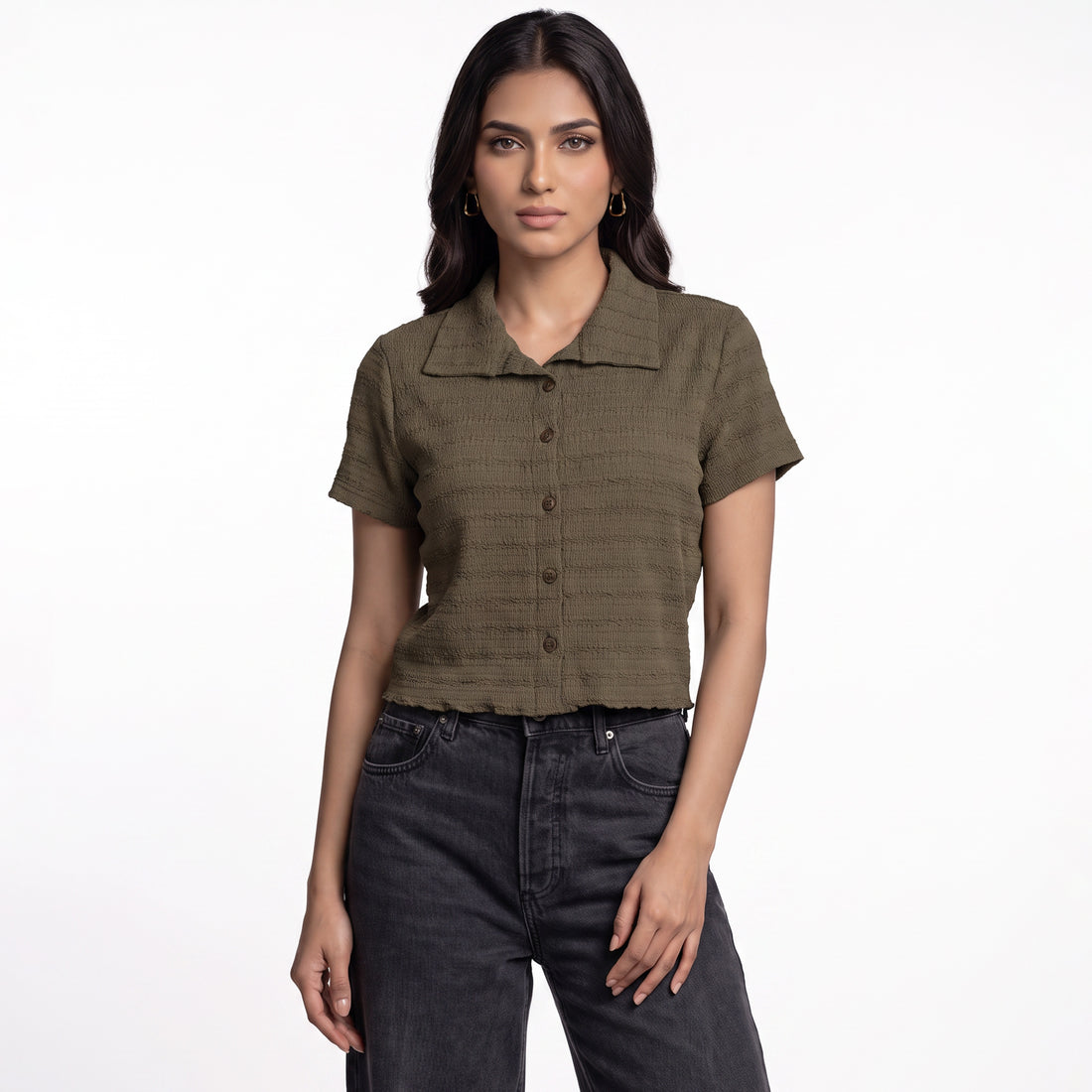 Structured Cropped Shirt